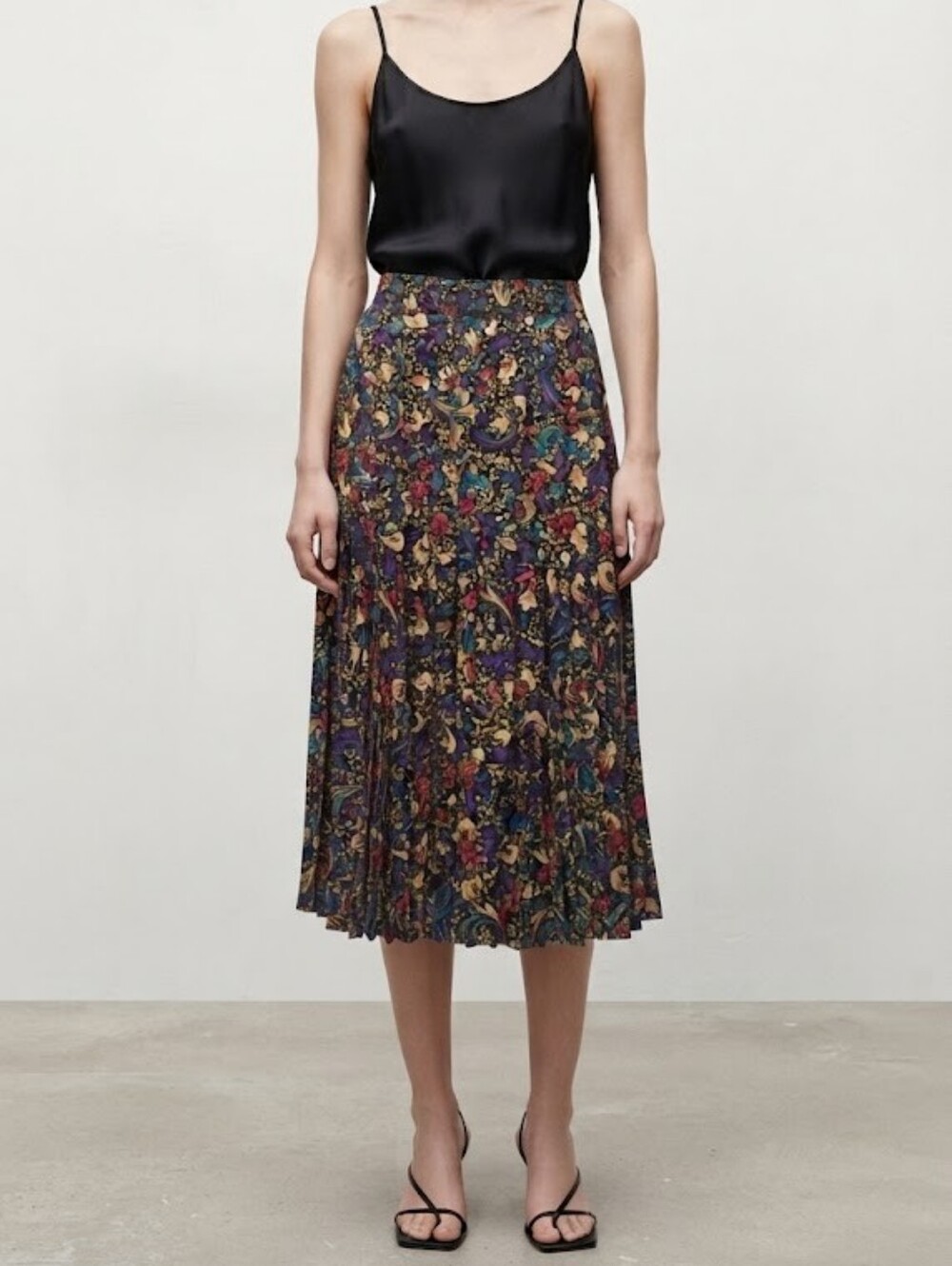 Vintage Silk Pleated Skirt